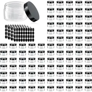110 Pack 1 oz Plastic Jars with Lids - Leak Proof Clear Cosmetic Containers for Body Butter, Slime & Travel - BPA Free Refillable Empty Round Sample Canisters with Wide Mouth for Spices(30ml)