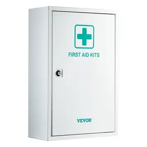 VEVOR 3-Shelf First Aid Cabinet, 1000 Pieces, Large Capacity First Aid Kit, Wall Mounted Medicine Cabinet, OSHA & ANSI 2015 (Class A), Industrial Emergency Metal Med Box, for Business and Worksite