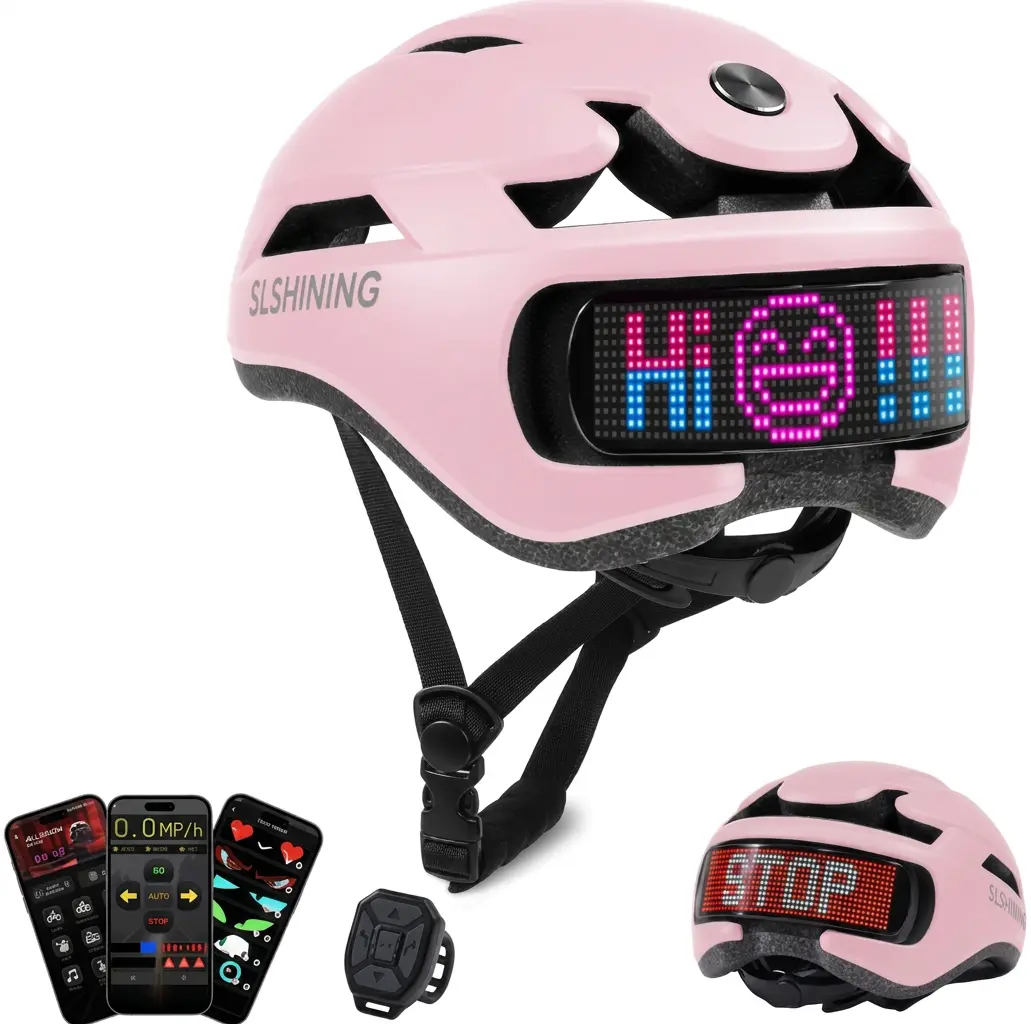 Smart LED Helmet with App-Controlled Dynamic LEDs & Brake Lights for Youth & Adults, ASTCore Foam Protection with Adjustable Dial for MTB Riding & Scootering, Mountain Biking, 100+ Patterns, 300% Visibility