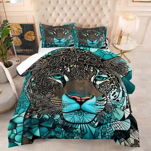 Cheetah Pattern Quilt Set, Includes 1 Bed Blanket and 1 or 2 Pillowcases Without Pillows, Soft Bedroom Decor for Kids and Adults, Soft Bedding Sets, Decorative Bedding Set