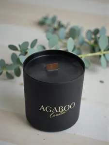 Black Glass Jar Candle 3.5x3 inches 10 fl.oz