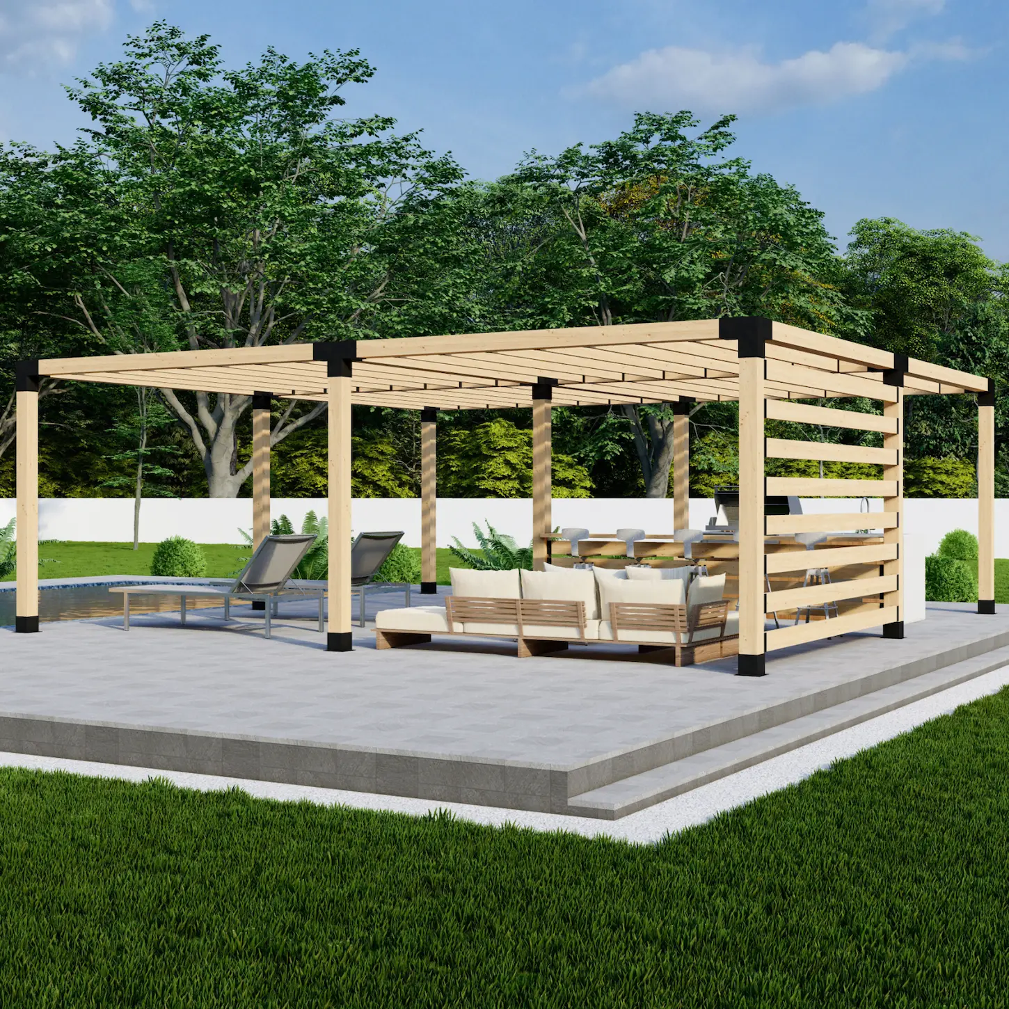 Custom Wood Pergola Kit (4x4 or 6x6 Brackets + Hardware)