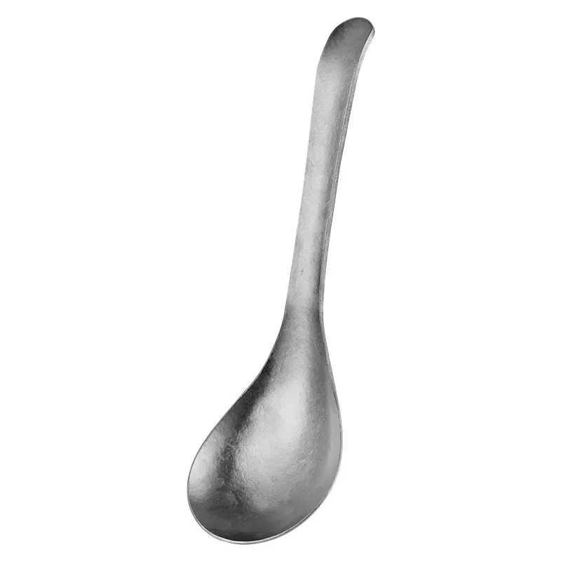 Ultra-Light Titanium Soup Spoon, Long Handle Durable Utensil, Perfect for Outdoor Camping and Kitchen Cooking, Portable Compact Design