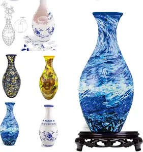 3D Stereoscopic puzzle Vase Adult stress-relieving assembly Flower pot - Creative home decoration item, suitable for indoor flower arrangement and home decoration, DIY handcrafted art gift for your girlfriend