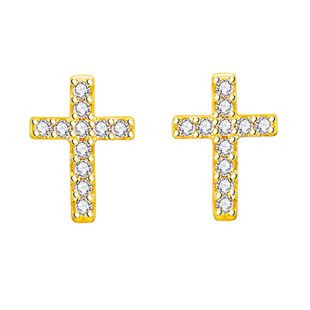 Women's cross earrings, men's and women's hypoallergenic stainless steel mini earrings, suitable for both men and women