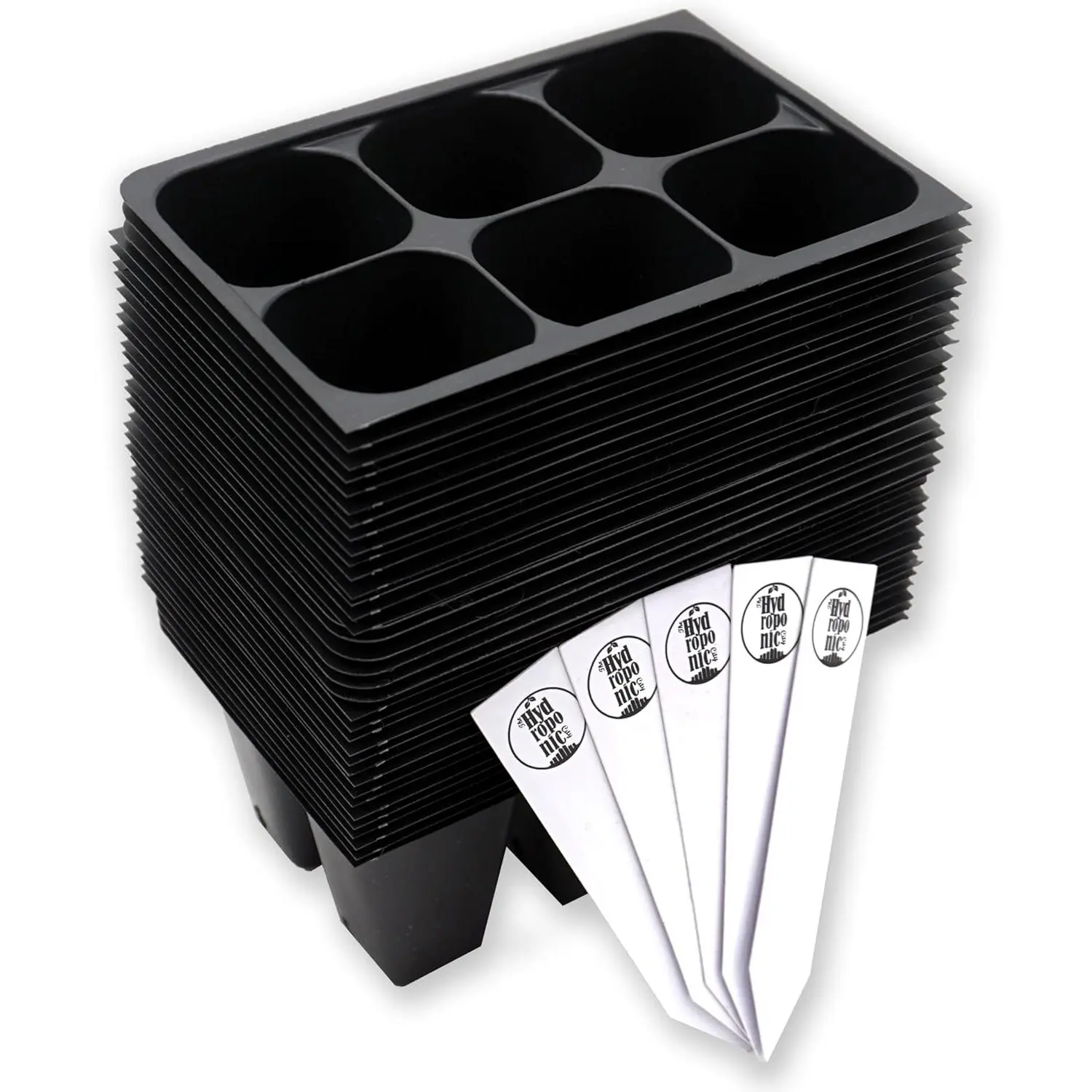 Seed Starter Trays, 216-Cell Seedling Starter Trays (36 Trays - 6 Cells Each) +  Stakes
