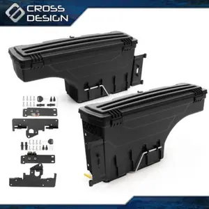 CROSSDESIGN Fit For Toyota Tacoma 2005-2020 Left & Right Side Truck Bed Storage Box Toolbox