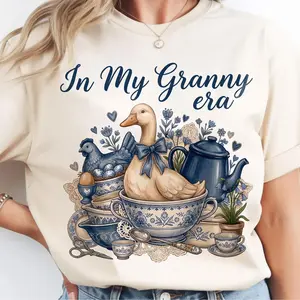 In My Granny Era Sweatshirt, Vintage Goose Tee, Cottagecore Grandma T-shirt, Farmhouse Kitchen Goose Pullover 100% Classic Cotton, Gift for Her