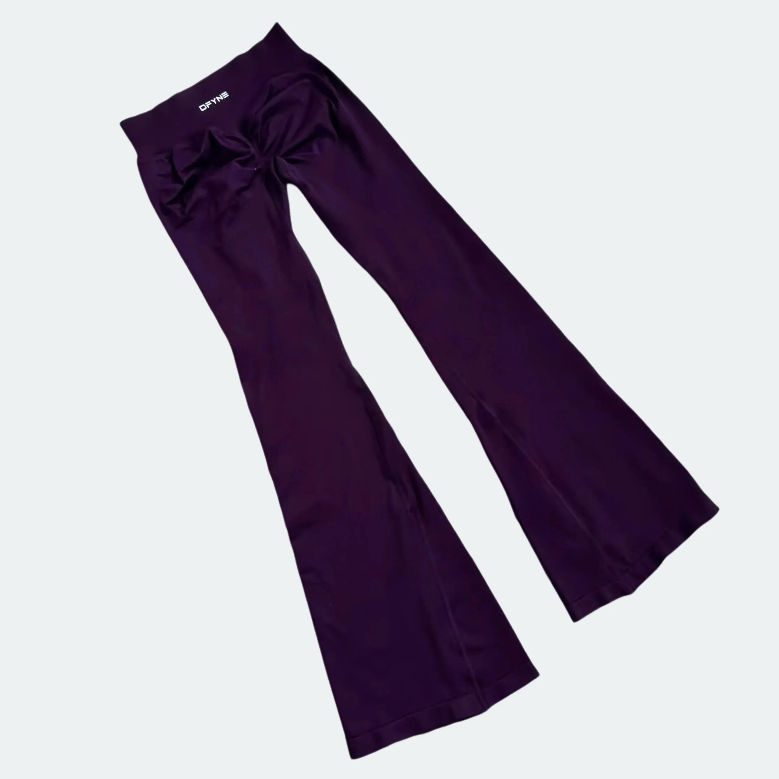 DFYNE Flared Yoga Pants Women – High Elastic Flat Waist Bell Bottom Sports Casual Pants
