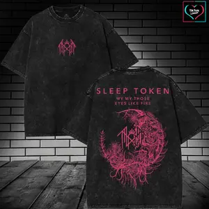 SLEEP TOKEN "EYES LIKE FIRE" LYRIC ART UNISEX T-SHIRT, Sleep Token t-shirt, Lyric band tee, Botanical crescent, Gothic floral graphic, For menswear for womenswear, Gift for him gift for her, Alternative streetwear, Statement top