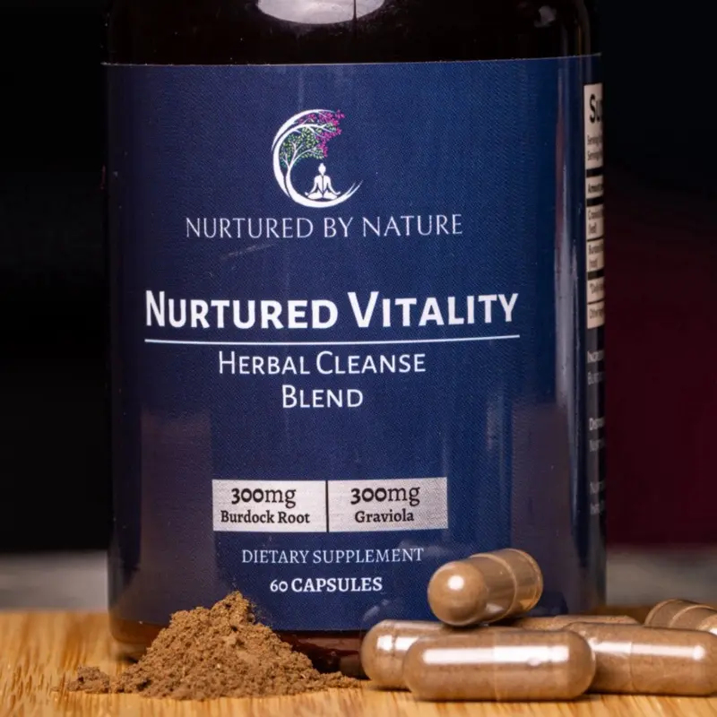 Nurtured by Nature Nurtured Vitality Herbal Cleanse Blend 300mg Burdock Root & 300mg Graviola 60 Capsules