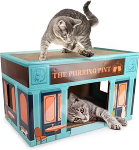 Allforpaws Cat Scratch Board Vintage Oldtime Mix Tape Cat Toy with Catnip, Multicolor, Scratching Post 17.7 x 11.4 x 11.2-in