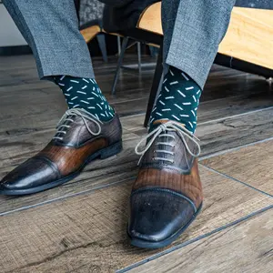 Hunter Green Sprinkles - A Hunter Green Sock with a Contrasting Sprinkle Pattern