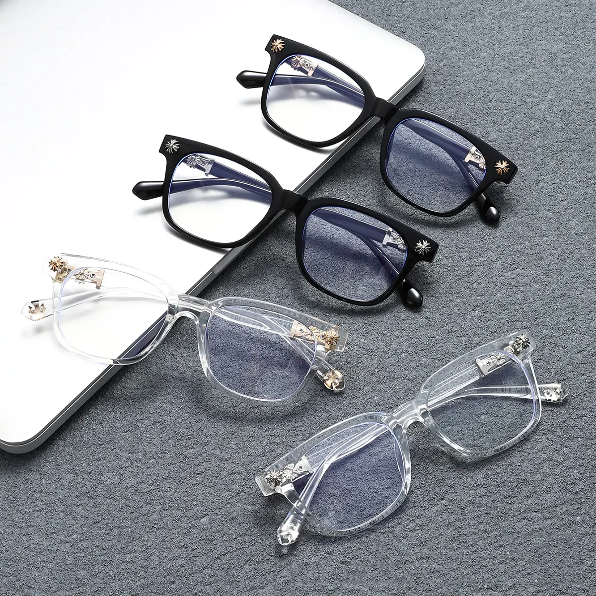 2026 Luxury Square Eyeglasses for Women & Men, Premium Designer Inspired Fashion Glasses, Trendy Thick Frame, Lightweight Comfort Fit, Blue Light Blocking, UV Protection, Modern Vintage Eyewear for Everyday Style, Office & Travel