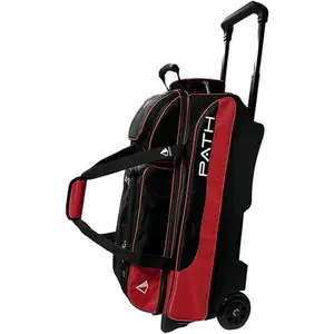 Pyramid Path Triple Premium Deluxe Roller Bowling Bag (Black/Red)