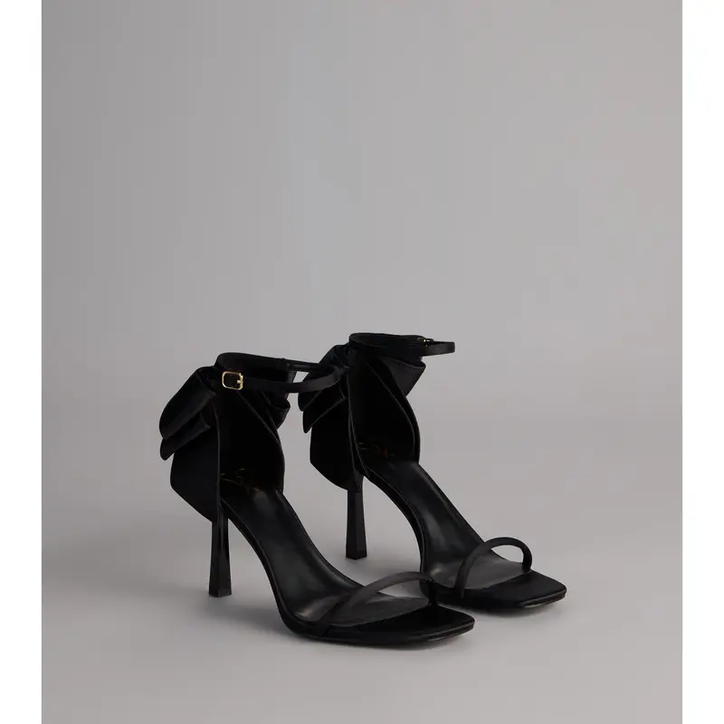 Sweet Finish Satin Bow Heels