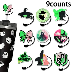 Halloween Themed Straw Cover, Reusable Straw Stopper, Straw Protector, Drinkware Accessories for Home Kitchen Party