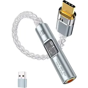 USB C DAC Audio Adapter with Headphone Amplifier, Dual DAC CX31993 MAX97220 USB-C to 3.5mm Adapter Hi-Res Type C to Aux Audio Dongle for  15, Android, Laptop, iPad, PC, ,