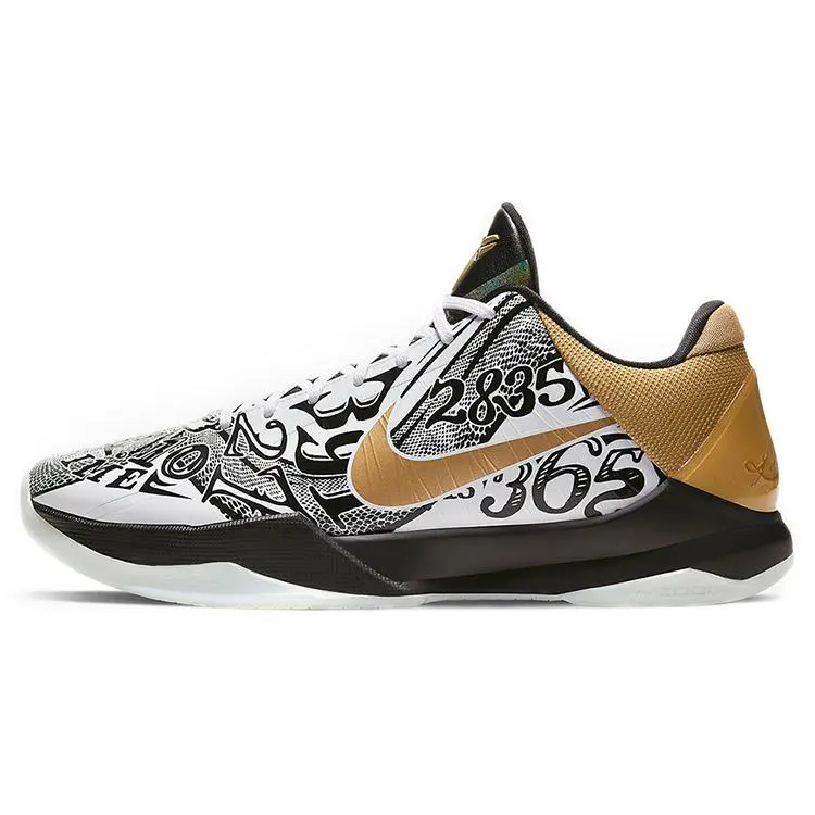 Nike Kobe 5 Protro Big Stage Parade Versatile Low Top Basketball Shoes Unisex Black White CT8014-100