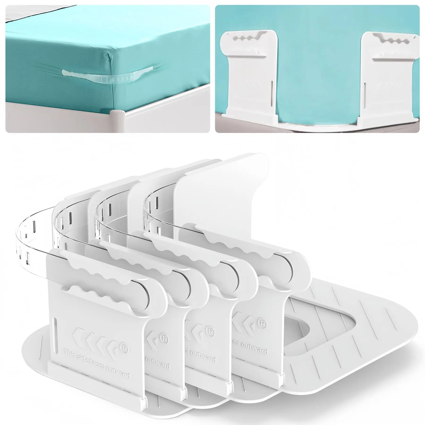 4pcs Bed Sheet Holders Mattress Corner Clips, No-Lift Installation, Secure Grip, Smooth Bedding Fixer, Home Bedroom Bedding Accessory