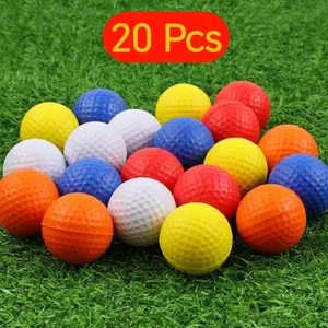 Random Color Golf Training Ball, 20Pcs/pack Soft Foam Practice Golf Balls For Swing Training, Golf Training Accessories For Daily Use, Golf Equipment