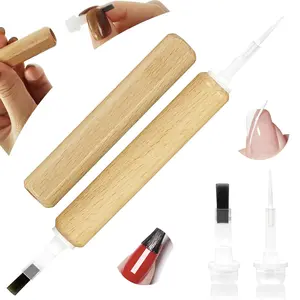 50 Pcs Dual-Ended Art Brush Kit, Professional Replacement Brushes for Dip Powder Base Coat and Acrylic Nails, Flat and Pointed Brushes for DIY and Salon Use Lightweight Manicure Coverage Handle Polish Set Smooth Cutics