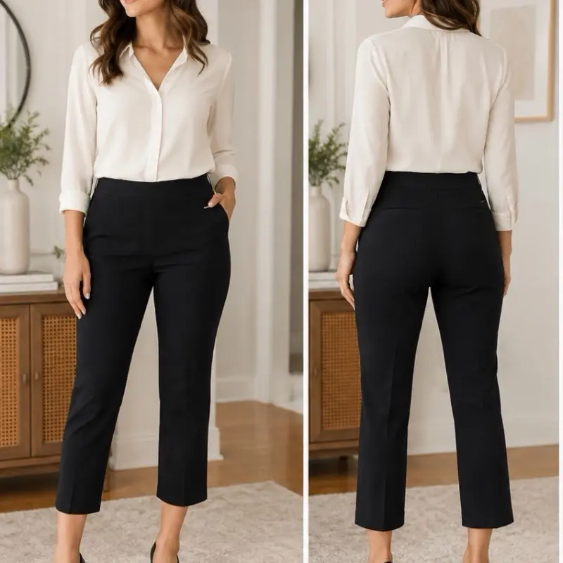 Tahari Black Pull-On Cropped Dress Pants | Women’s Small | NWT