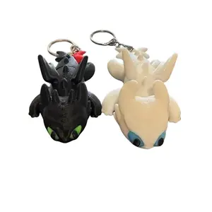 Toothless and His girlfriend light fury, Keychain Design, Includes Unique Features and Detailed Features
