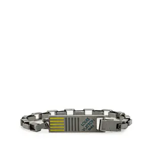 Pre-owned Louis Vuitton Stainless Small Leather Goods Damier Colors Metal Bracelet