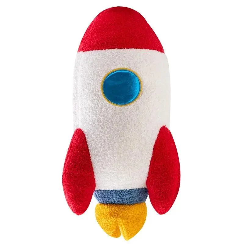 58cm XL Model Plush Fabric Rocket Astronaut Toy - Stuffed Spaceship Throw Pillow, Space-Themed Learning Toy, House Decoration, Kids' Birthday Gift