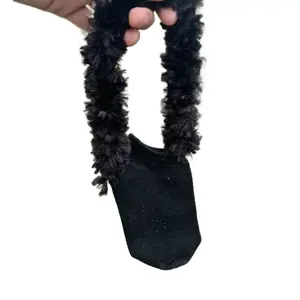 Smartphone Socket with Fuzzy Strap to Carry any Smartphone in Soft Protective Case Cellphone
