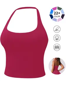 Curvy Girl Halter Neck Yoga Top, Square Neck Sculpting Tank Top for Gym Workout Wear, Yoga & Everyday Wear, 22+ Colors Available