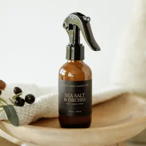 Sea Salt & Orchid Room Spray - Spring Floral Linen Spray - Jasmine Lily Air Freshener - Light & Airy Home Fragrance - 4 oz Glass Bottle