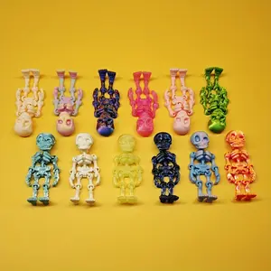 6/12/18pcs 3D Printed Skull Decorative Ornaments - Colorful skull ornaments - Ideal Halloween gifts, home decoration ornaments, car decoration ornaments