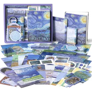 Scrapbook Kits for Adults A6 Grid Notebook Stationery Junk Journal Kit Art Aesthetic Scrapbooking Supplies Craft DIY  for Adult Teen Girl  Journal kit