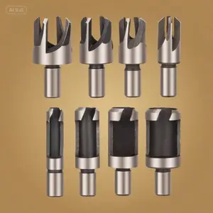 8pcs Wood Drill Bit Set for Straight and Tapered Holes - Cork Cutting Tool with 6mm 10mm 13mm 16mm Sizes - Reusable Tapered Plug Cutter - Precision Woodworking Drill Bits for DIY Projects