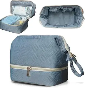 Diaper Tote Bag Small Breast Pump Bag Double Layer Cooler Bag Pump Parts Organizer Bag Hand-Carry Case Weekender Bag