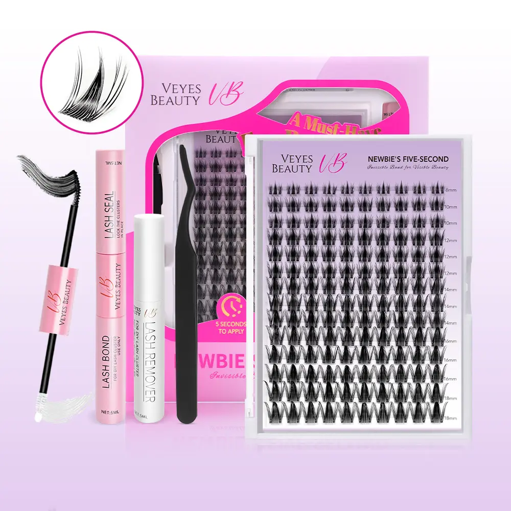 veyesbeauty Manga Lashes Invisible Dramatic Volume Cluster Lashes Individual Lash Extensions Layered Fluffy Eyelashes Lash DIY Makeup- Salon Daily