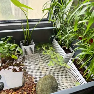 1pc space-saving aquarium hydroponic plant pot - wall-mounted, easy to install fish tank decoration strap hanging basket, fish tank hydroponic planting basket, aquatic plant landscape accessory, green vine water cultivation basket