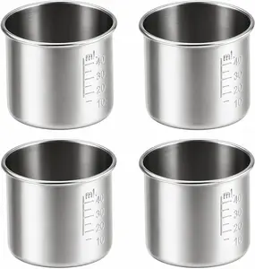 4Pcs Stainless Steel Graduated Medicine Cups: 1.35oz(40ml) Portable Reusable Measuring Cups for Pills and Liquid Medication, Home and Lab