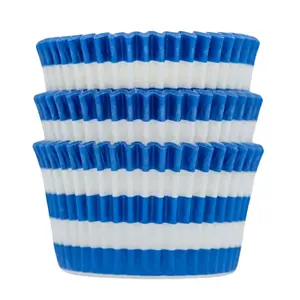 Royal Blue & White Striped Cupcake Liners 50-count