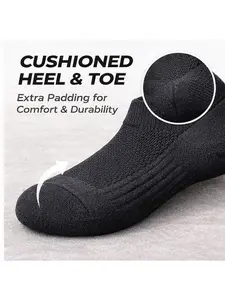 Men's Breathable Ankle Socks – Low Cut Mesh Top for Ventilation, Cushioned Heel & Toe, Reinforced Arch Support, Soft & Stretchy Comfort Fit