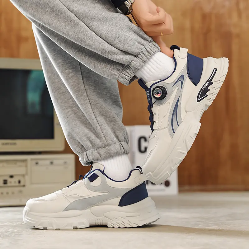 2026 Spring New Men's Leather Upper Thick-soled Sports Casual