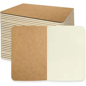 30 Pcs A5 Kraft Paper Notebooks Journal Softcover Notebooks Bulk 5.5 Inch x 8.3 Inch Blank 60 Pages 30 Sheets, Travel Journal Set, for Travelers, Office Supplies