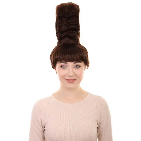HPO Women's Wild Tower Wig for Adult | Brown Cartoon Fun Halloween Style Standard Fit Wig | Flame-Retardant Synthetic Fiber