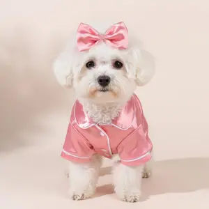 Pet Pajamas Teddy Bichon Pomeranian Bulldog Costume Puppy Cat Comfortable Silk Clothing clothes