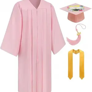 Graduation Cap and Gown 2026 Matte 5 Piece Set Fringe High School and In College Multiple Colors