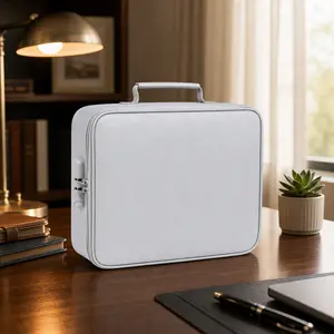 Lockable Fireproof Document Bag 2192°F, Waterproof Fire Resistant File Organizer Box, 3-Layer Large Capacity Storage Case for Important Documents, Passports, Certificates & Cash Adjustable Mesh Safety Travel Essentials