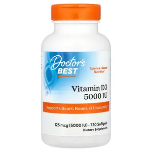 Doctor's Best Vitamin D3, 125 mcg (5,000 IU), 720 Softgels Doctor's Best Vitamin D3, 125 mcg (5,000 IU), 720 Softgels