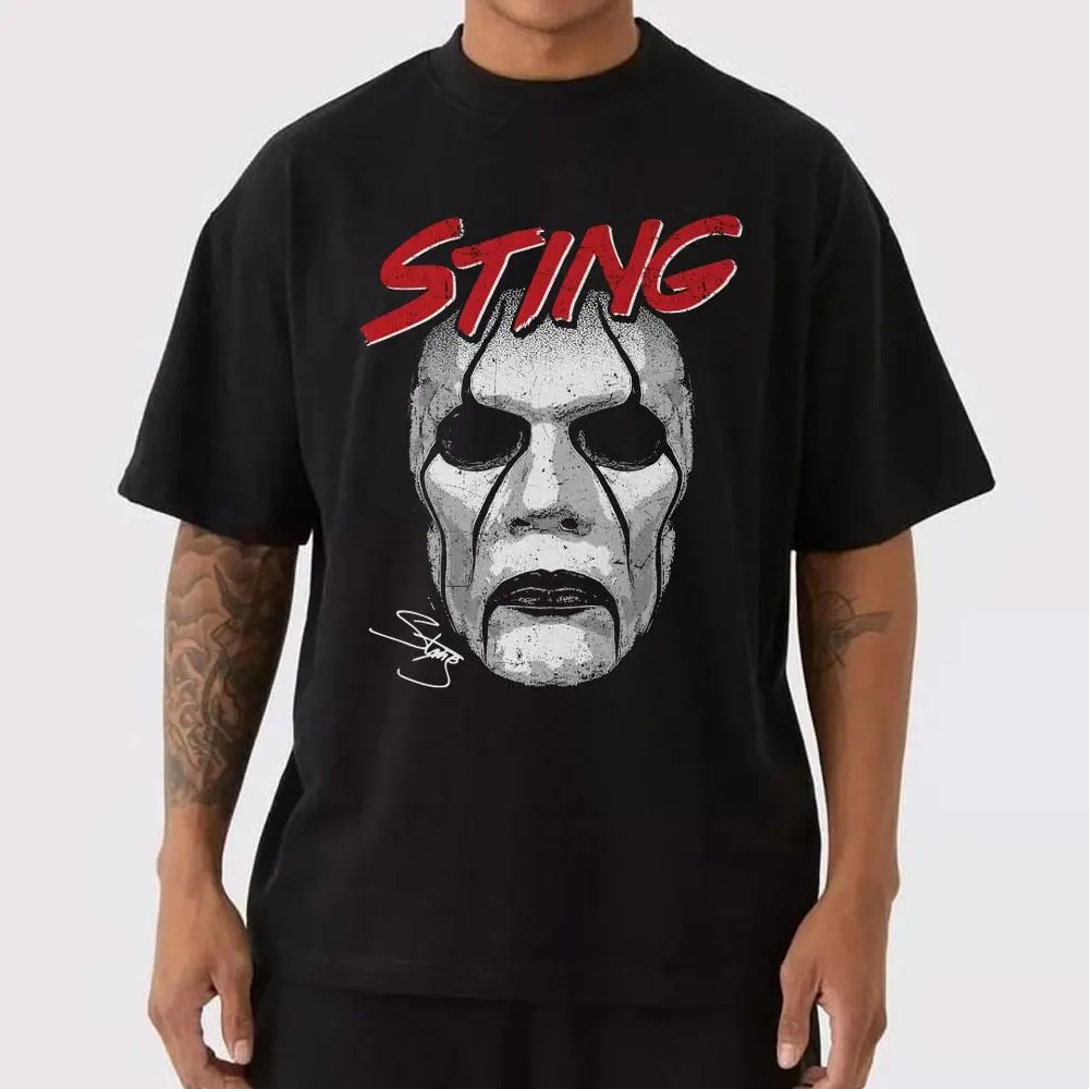 Sting Face Paint Cotton T-Shirt Heavyweight Vintage Bootleg Pro Wrestling Tee Men Women